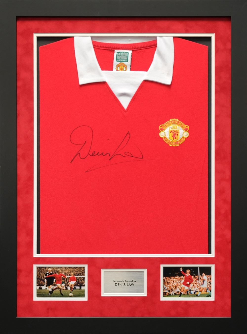 Denis Law Signed Man United Shirt - Memorabilia Framers Shop